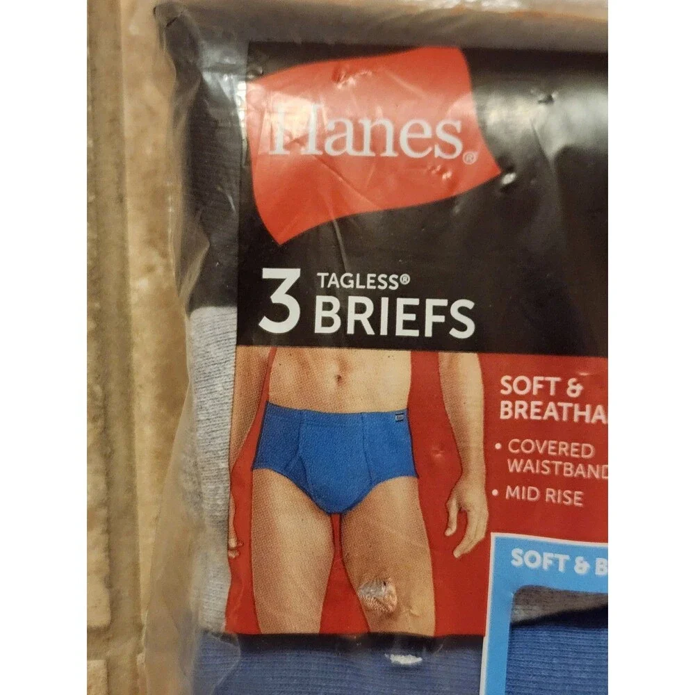 Hanes Lot Of 2 Tagless Large 36-38 Men 3 Pack Soft Breathable Briefs